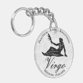 Virgo Astrology Zodiac Traits Custom Black White Sleutelhanger (Voorkant Links)