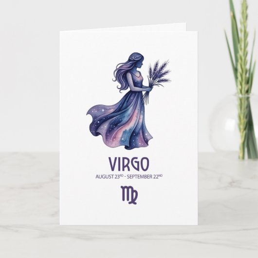 Virgo Birthday Card Feestdagen Kaart (Voorkant)