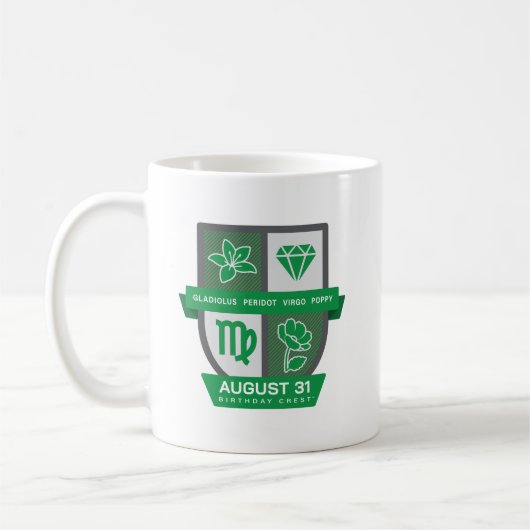 Virgo Birthday Crest™ for August 23-31 Mug (Gauche)