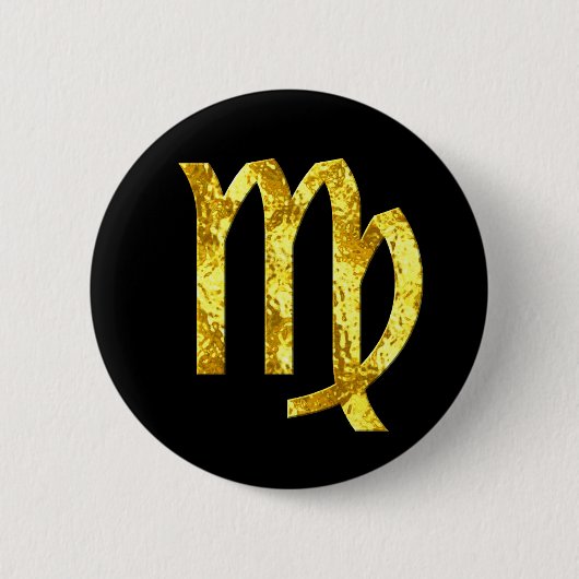 Virgo Black Gold Buttonnen Ronde Button 5,7 Cm (Voorkant)