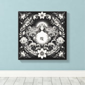 Virgo Botanical Goddess Etching Wall Decor Canvas Afdruk (Insitu (Houten vloer))