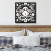 Virgo Botanical Goddess Etching Wall Decor Canvas Afdruk (Insitu (Slaapkamer))