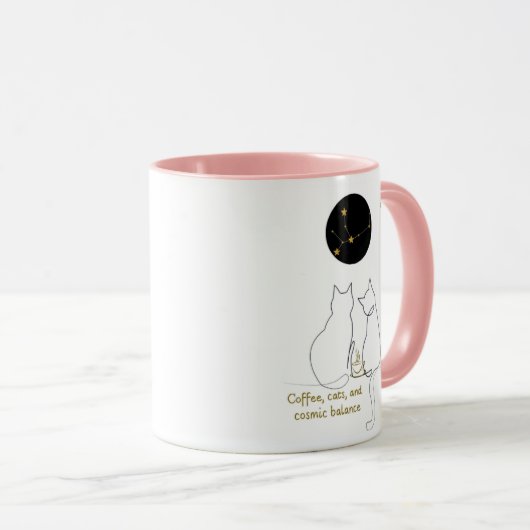 Virgo + Cat + Coffee – Custom Mug (Devant droit)