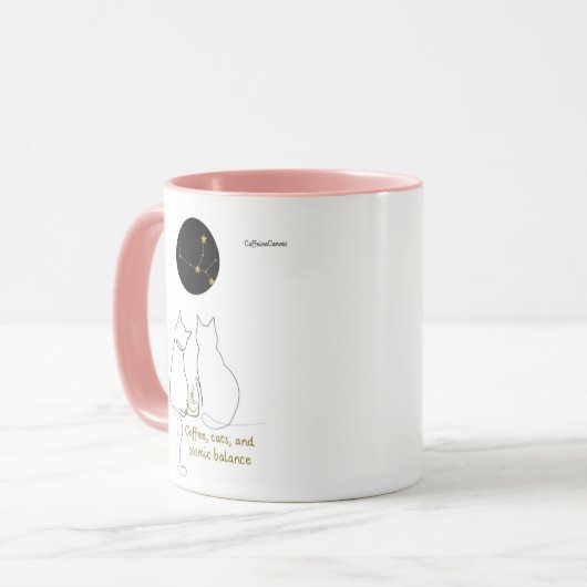 Virgo + Cat + Coffee – Custom Mug Mok (Voorkant links)