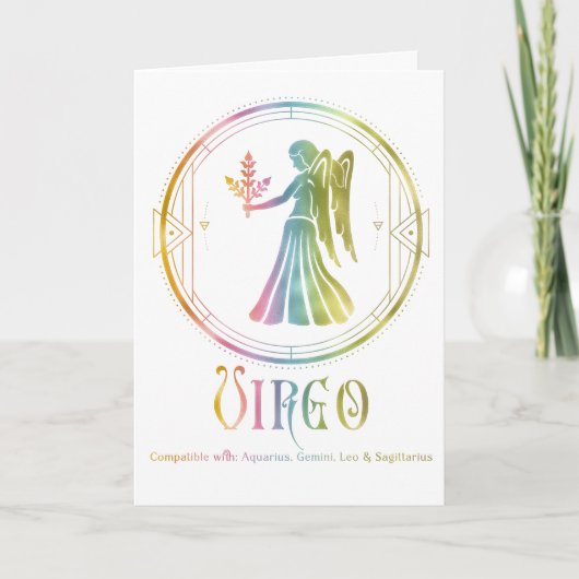 Virgo Compatibility Birthday Wenskaart Kaart (Voorkant)