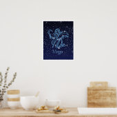 Virgo Constellation and Zodiac Sign with Stars Poster (Keuken)