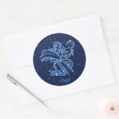 Virgo Constellation and Zodiac Sign with Stars Ronde Sticker (Envelop)