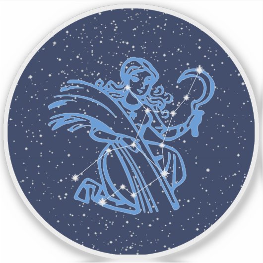 Virgo Constellation and Zodiac Sign with Stars Sticker (Voorkant)