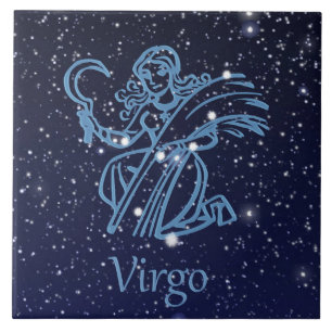 Virgo Constellation and Zodiac Sign with Stars Tegeltje