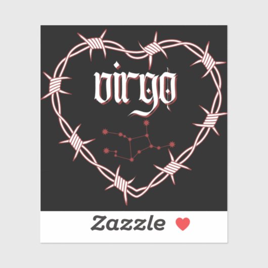 Virgo Constellation Gothic prikkeldraad ontwerp Sticker (Vel)