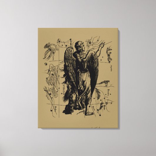 Virgo Constellation Hevelius 1690 aug 23 september Canvas Afdruk (Voorkant)