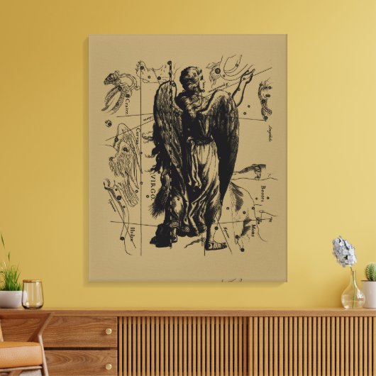 Virgo Constellation Hevelius 1690 aug 23 september Canvas Afdruk (Insitu (Woonkamer))