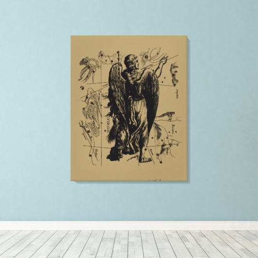 Virgo Constellation Hevelius 1690 aug 23 september Canvas Afdruk (Insitu (Houten vloer))