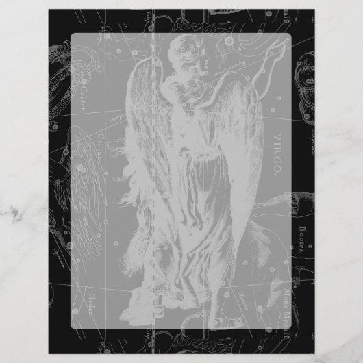 Virgo Constellation Hevelius 1690 on Black (Voorkant)