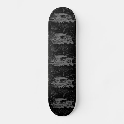 Virgo Constellation Hevelius 1690 on Black Skateboard (Voorkant)