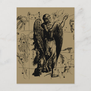 Virgo Constellation Hevelius Etching Style Briefkaart
