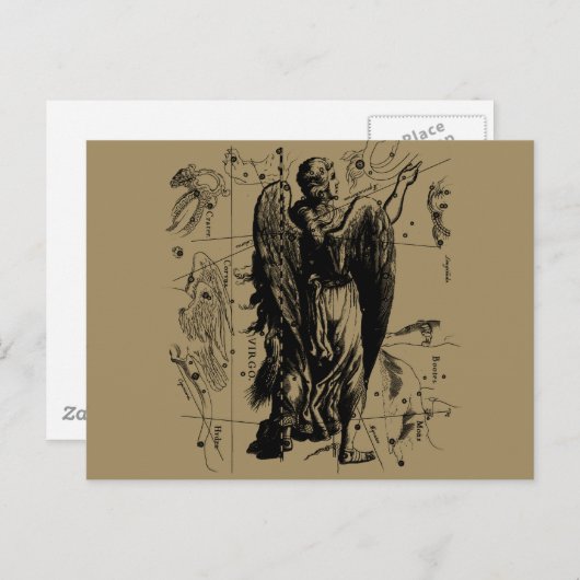 Virgo Constellation Hevelius Etching Style Briefkaart (Voorkant / Achterkant)