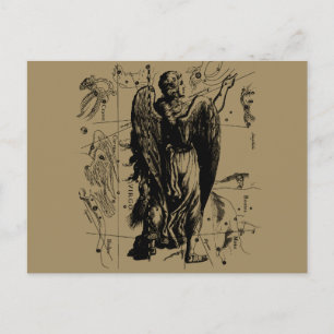 Virgo Constellation Hevelius Etching Style Briefkaart