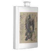 Virgo Constellation Hevelius Etching Style Heupfles (Rechts)