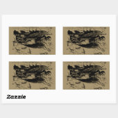 Virgo Constellation Hevelius Etching Style Rechthoekige Sticker (Vel)