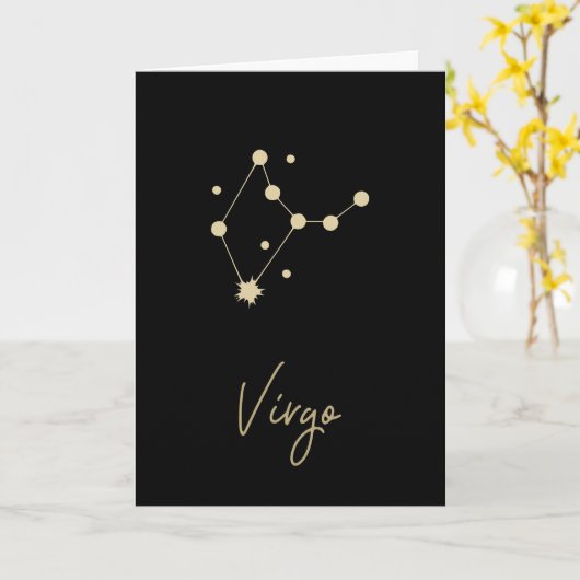 Virgo Constellation Zodiac Kaart (Gele Bloem)
