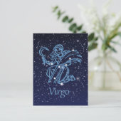 Virgo Constellation & Zodiac Sign met sterren Briefkaart (Staand voorkant)