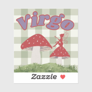 Virgo Cottagecore Esthetische Fairy Mushroom Art Sticker