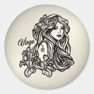 Virgo de Antiek goudkoorts van de maagd Ronde Sticker