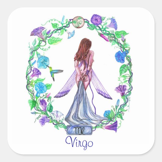 Virgo ~ De Maagd Vierkante Sticker (Voorkant)