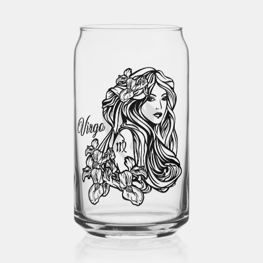 Virgo de maagd Zodiac Glass Blikvorm Glas (Voorkant)