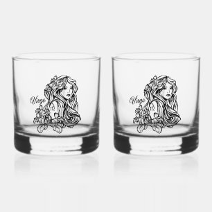 Virgo de maagd Zodiac Glass Whisky Glas