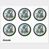 Virgo de maagd Zodiac Green Ronde Sticker (Vel)