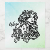 Virgo de maagd Zodiac Green Wijn Etiket (Enkel label)