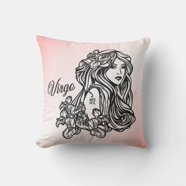 Virgo de maagd Zodiac Roze Buitenkussen (Voorkant)