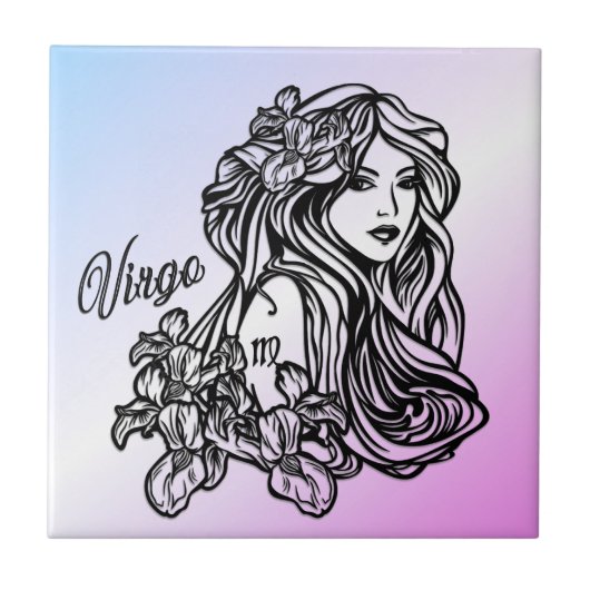 Virgo de Paarse dierentuin Tegeltje (Voorkant)
