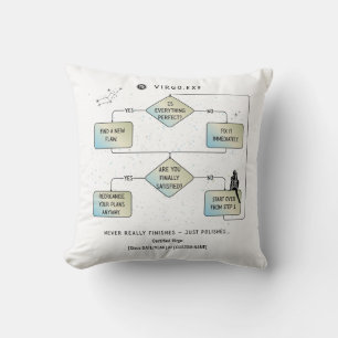 Virgo Flow Chart - Funny Zodiac Sign Humor Kussen