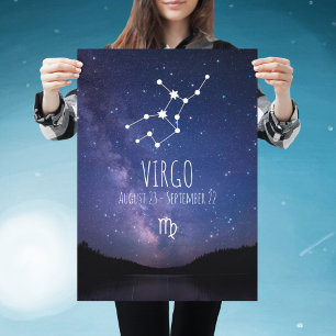 Virgo Gepersonaliseerd Poster voor Zodiac Conste
