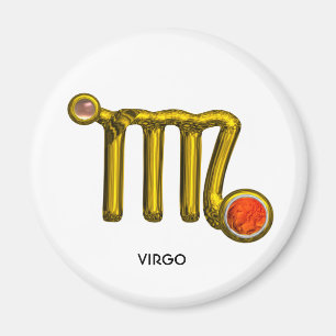 VIRGO/GOLD ORANJE AGATE ZODIAC SIGN JEWEL MAGNEET