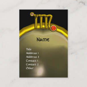 VIRGO/GOLD ZODIAC SIGN JEWEL AGATE MONOGRAM VISITEKAARTJE