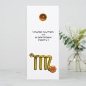 VIRGO/GOLD ZODIAC SIGN JEWEL WHITE BIRTHDAY PARTY KAART (Staand voorkant)