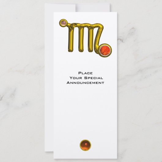 VIRGO/GOLD ZODIAC SIGN JEWEL WHITE BIRTHDAY PARTY KAART (Achterkant)