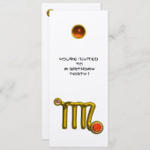 VIRGO/GOLD ZODIAC SIGN JEWEL WHITE BIRTHDAY PARTY KAART (Voorkant / Achterkant)