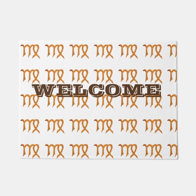 Virgo Golden Astrology Sign Deurmat (Voorkant)