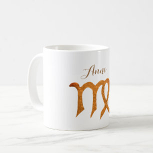 Virgo Golden Astrology Sign Koffiemok