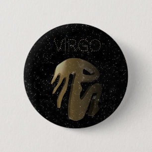 Virgo golden sign ronde button 5,7 cm