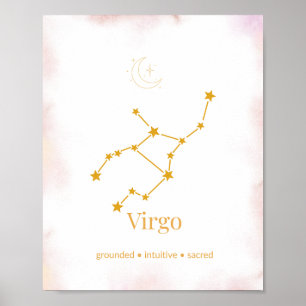 Virgo Gouden Dierenriem Wandschilderij – Hemelcons Poster