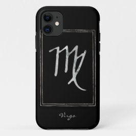 Virgo hammered Silver gestileerde astrologie zodia iPhone 11 Hoesje