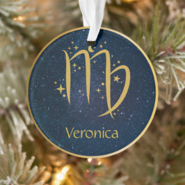 Virgo het meisjessymbool goud gepersonaliseerd ornament