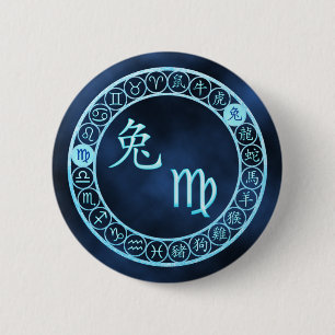 Virgo/konijn Ronde Button 5,7 Cm