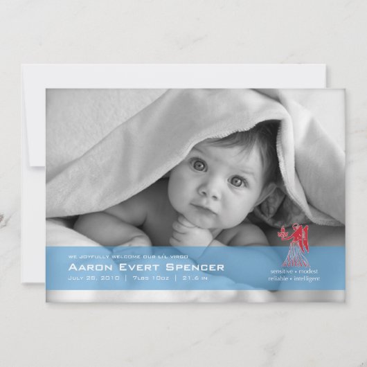Virgo la carte Faire-part de naissance photo Virgi (Devant)
